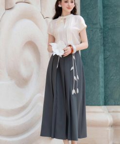 Alternative view of Áo sơ mi ngắn tay nữ 𝐍𝐀𝐓𝐓𝐈 𝐃𝐄𝐒𝐈𝐆𝐍𝐒 thiết kế tối giản sang trọng chất sợi vải tự nhiên cao cấp NA24