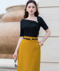 Alternative view of Áo thun ngắn tay nữ 𝐍𝐀𝐓𝐓𝐈 𝐃𝐄𝐒𝐈𝐆𝐍𝐒 thiết kế tối giản sang trọng chất thun tăm Hàn cao cấp NA36