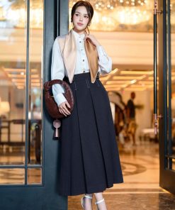 Alternative view of Chân váy xòe 𝐍𝐀𝐓𝐓𝐈 𝐃𝐄𝐒𝐈𝐆𝐍𝐒 thiết kế cạp cao ít nhăn chất liệu chéo mĩ cao cấp NCV34