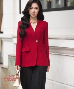 Alternative view of Áo blazer nữ dài tay 𝐍𝐀𝐓𝐓𝐈 𝐃𝐄𝐒𝐈𝐆𝐍𝐒 thiết kế quite luxury sang chảnh NVE05 chất chéo hàn cao cấp
