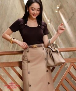 Alternative view of Chân váy bút chì dáng dài 𝐍𝐀𝐓𝐓𝐈 𝐃𝐄𝐒𝐈𝐆𝐍𝐒 thiết kế cạp cao ít nhăn chất liệu chéo mĩ cao cấp NCV13