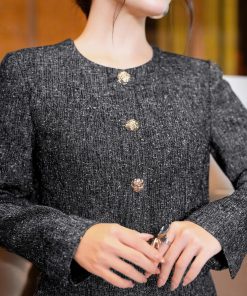 Alternative view of Áo khoác dạ tweed 𝐍𝐀𝐓𝐓𝐈 𝐃𝐄𝐒𝐈𝐆𝐍𝐒 thiết kế sang chảnh chất liệu dạ tweed cao cấp NVE21.