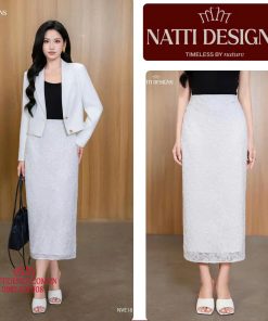 Chân váy bút chì ren hoa nổi 𝐍𝐀𝐓𝐓𝐈 𝐃𝐄𝐒𝐈𝐆𝐍𝐒 thiết kế sang trọng, quyến rũ, chuẩn tiểu thư thanh lịch NCV29