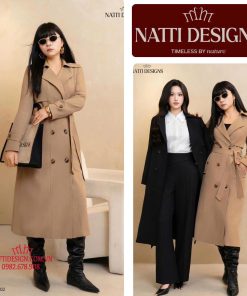 Áo mangto dáng dài 𝐍𝐀𝐓𝐓𝐈 𝐃𝐄𝐒𝐈𝐆𝐍𝐒 Thiết kế sang trọng, chất dạ cao cấp, mềm mại, nữ tính NMT02.